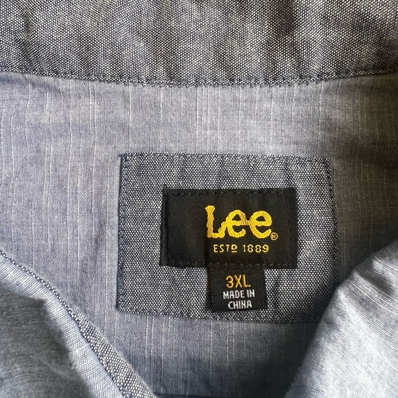 Lee Blue Casual Button Down Shirt - Picture 6 of 6